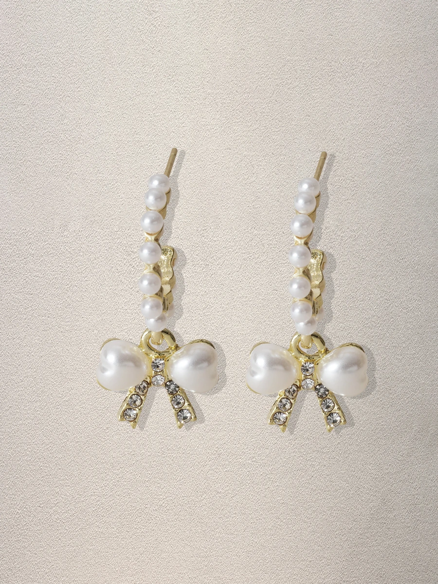 Hatastic 1 对精致锆石耳环，奢华小众设计品质优雅耳坠 - 彩色 - 查看 1