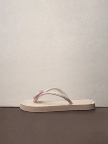 Hatastic 女士平底凉鞋人字拖，可爱粉色露趾沙滩鞋，简约风格，适合假日和海滩音乐节 - 粉色 - 查看 4