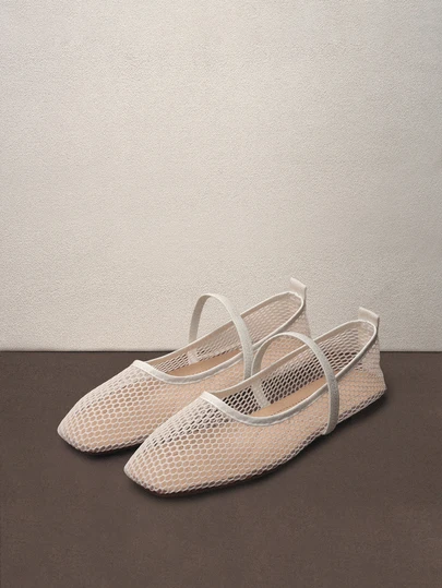 Hatastic Modne, damskie, jesienno-zimowe, płaskie buty z siateczki, oddychające, wsuwane, w jednolitym kolorze, Mary Jane Music Fest