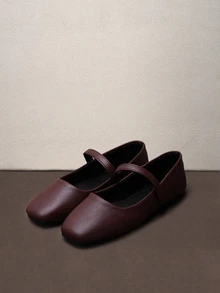 Hatastic New Summer Women's Fashionable Versatile And Elegant Low Vamp Grandma Shoes, Comfortable And Simple High-End French Elegant Flat Shoes Music Fest - Brown - View 1