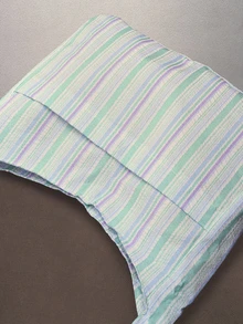 Hatastic 大容量女士布包单肩包休闲百搭条纹手提包 - 藍色 - 查看 5