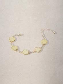 Hatastic 5pcs/Set Gelang Charm Daun Semanggi Keberuntungan Berwarna Cerah Klasik Elegan untuk Wanita, Dapat Ditumpuk & Dikombinasikan, Cocok untuk Festival Musik dan Kembali ke Sekolah - MultiWarna - View 4
