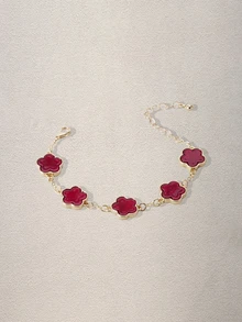 Hatastic 5pcs/Set Gelang Charm Daun Semanggi Keberuntungan Berwarna Cerah Klasik Elegan untuk Wanita, Dapat Ditumpuk & Dikombinasikan, Cocok untuk Festival Musik dan Kembali ke Sekolah - MultiWarna - View 2