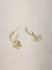 Hatastic 1 对精致锆石耳环，奢华小众设计品质优雅耳坠 - 彩色 - 查看 3