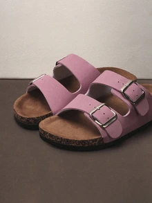 Hatastic Dép bệt đế bằng bằng nút bần thời trang, kiểu dáng thoải mái và đi biển, dép xăng đan hở mũi mùa hè unisex, thích hợp cho các lễ hội âm nhạc. - Hồng - Xem 4