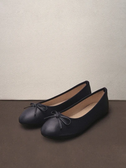 Hatastic Ballet Flats, Spring/Summer/Autumn New Versatile Low-Top Soft Bottom Comfortable Lightweight Low Heel Bowknot Granny Shoes, Brown, Fashion Work/Casual Music Fest