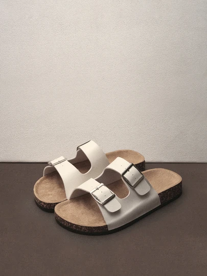 Hatastic Klassieke schoenen uit 2025, veelzijdig, modieus, met metalen gespen, brede pasvorm, plus size, muziekfestival