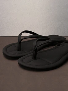 Hatastic 法式软底人字拖女式户外鞋，2025夏季新款多功能高端罗马沙滩拖鞋音乐节 - 黑色 - 查看 2