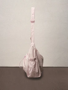 Hatastic Women's Cloud Pleated Drawstring Shoulder Bag Crossbody Underarm Bag , Pink - Pink - View 3