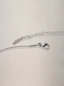 Hatastic 1 Pc Bow-Tie Shaped Gold-Plated Pendant Necklace, Stainless Steel Gold-Plated Snake Chain, Daily Wear Clavicle Chain, Elegant & Cute Gift For Friends & Anniversaries - Bow - View 4