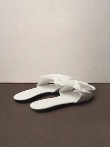 Women's Fashion Flat Sandals, Woven 2025 Summer New Floral Round Toe Slip-On Slippers Music Fest - White - View 5