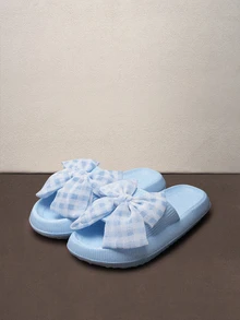 Hatastic Bow Detail Slides - Blue - View 1