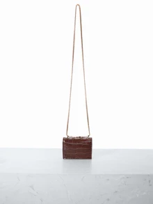 CHICVUE 迷你极简锁扣链条单肩包 - 棕色 - 查看 5