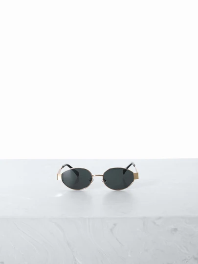 CHICVUE 2 Pairs Vintage Oval Metal Sunglasses, Classic Style For Outdoor Travel Beach Vacation Casual Wear, UV Protection Driving Glasses For Summer Fashionable Shade Elegant Outfit Family Outings Travel Vacation Holiday For Summer Beach Vacation,Outdoor,Travel