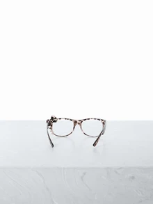 CHICVUE 1 pieza Lindo marco de gafas con estampado de leopardo y lazo retro (sin lentes), adecuado para uso diario, viajes y fotografía - Multicolor - Ver 3