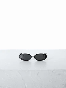 CHICVUE 2 Pairs Retro Small Frame Oval Plastic Sunglasses, Unisex Fashion Classic Style, Suitable For Outdoor, Travel, Beach, Vacation - Multicolor - View 1