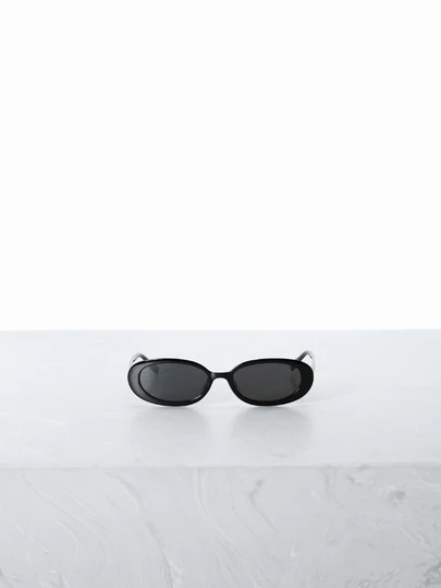 CHICVUE 两副复古小框椭圆形塑料太阳镜，男女皆宜的时尚经典款式，适合户外、旅行、海滩、度假等场合。