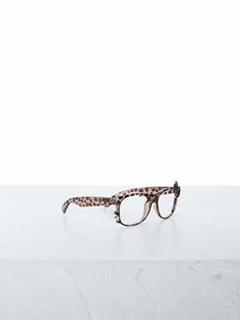 CHICVUE 1 pieza Lindo marco de gafas con estampado de leopardo y lazo retro (sin lentes), adecuado para uso diario, viajes y fotografía - Multicolor - Ver 4