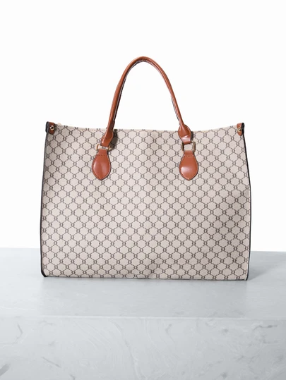 CHICVUE 时尚印花多功能旅行购物手提包，超大容量复古手提包，复古手提包/单肩包，女士时尚通勤手提包，背包，书包，开学第一天完美之选，适合所有季节，秋冬季