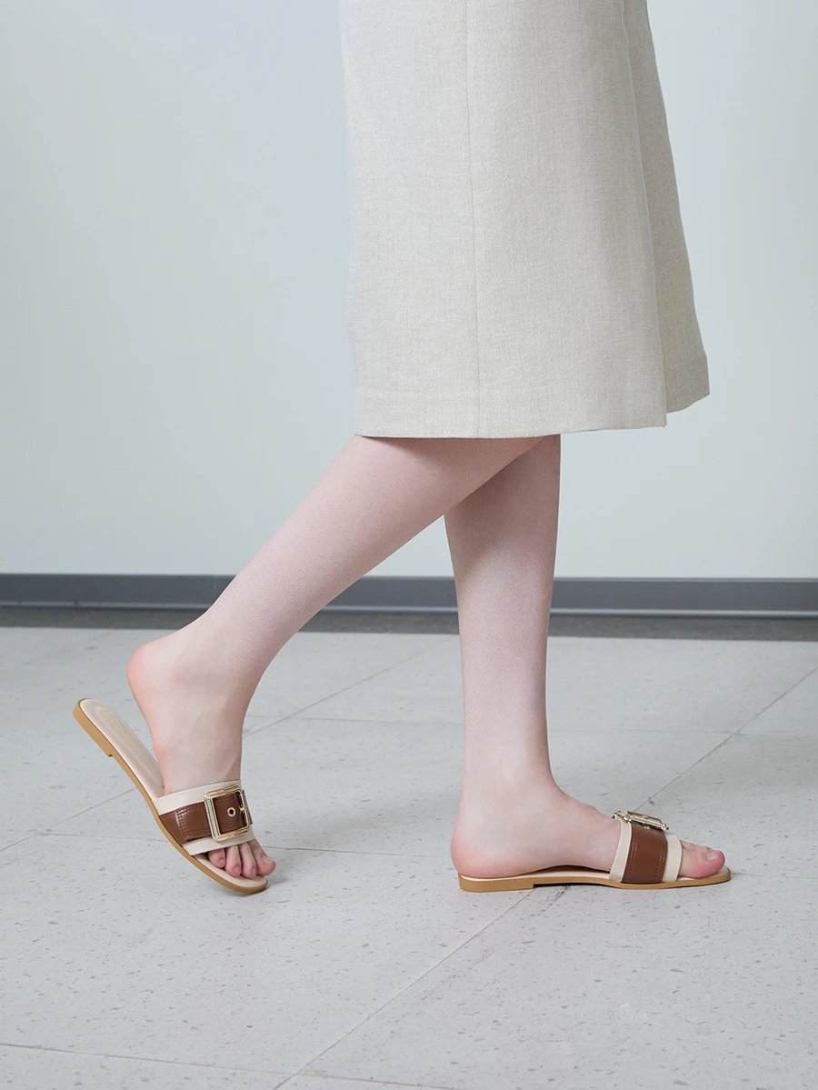 CHICVUE New Style Flat Sandals Women Fashionable Anti-Skid Beach Shoes For Students Matching Any Outfit - Brown - View 1