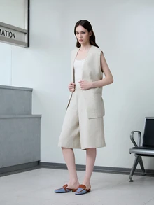 CHICVUE Sepatu Mule Bertumit Rendah Modis Musim Gugur 2025 dengan Blok Warna, Sepatu Loafer Datar Wanita Nyaman dengan Ujung Bulat dan Tertutup - Biru - View 6