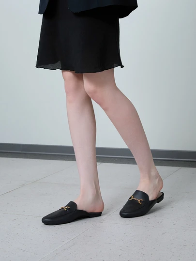 CHICVUE ZPWZ2025 新款时尚女士一脚蹬穆勒凉鞋，百搭时尚针织软底防滑拖鞋