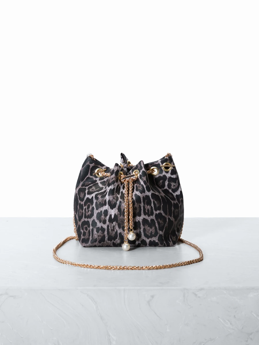 CHICVUE Mini Fashion Straw Woven Chain Drawstring Bucket Bag, Vacation Essentials, Perfectly Matching With Beach Accessories Women - Multicolor - View 1