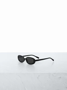 CHICVUE 2 Pairs Retro Small Frame Oval Plastic Sunglasses, Unisex Fashion Classic Style, Suitable For Outdoor, Travel, Beach, Vacation - Multicolor - View 2