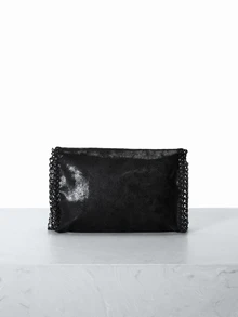 CHICVUE Women's Fashion Casual Shoulder Crossbody Bag, Handmade Woven Flap Messenger Bag, Foldable Handbag, Polyester Material, New For Spring 2025 - Black - View 3