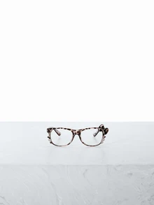 CHICVUE 1 pieza Lindo marco de gafas con estampado de leopardo y lazo retro (sin lentes), adecuado para uso diario, viajes y fotografía - Multicolor - Ver 1
