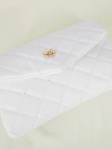 Clariva Mini Fashionable Flap Chain Crossbody Bag, Quilted Women's Shoulder Messenger Bag For Phone, Suitable For Gifts, Vacation, Shopping , Valentines Gifts - White - View 5