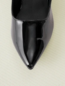 Clariva 2025 Autumn Women's Pointed Toe Flat Mules, Half Slippers - Black - View 5