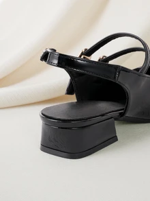 Clariva 2025 Autumn Women's Pointed Toe Flat Mules, Half Slippers - Black - View 3