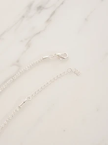 Clariva 2Pcs Luxury Sparkling Chain Necklace Bridal Wedding Engagement Jewelry - Silver - View 4