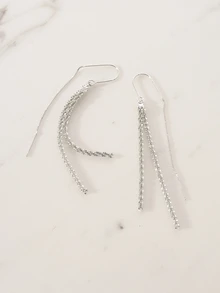 Clariva 1對時尚長流蘇閃爍耳環,為女性展現修長身段和高端風格,防止遺失 - 鏈條耳線 - 查看 4