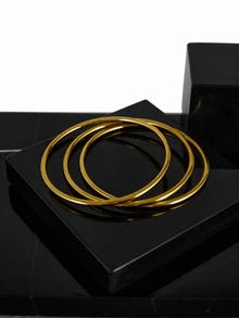 CHICVUE 18K Gold Plated Stainless Steel Women's Bracelet, Fashion Luxury Minimalist Basic Bracelet, Waterproof Jewelry - Gold - View 4