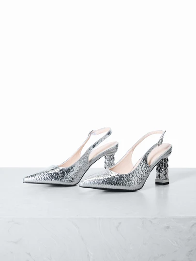 CHICVUE Fall/Winter New Summer Fashion Open Back Sandals, Pointed Toe High Heel Shoes, Elegant Chunky Heels, Soft Leather Minimalist Women Pumps,Elegant,Party