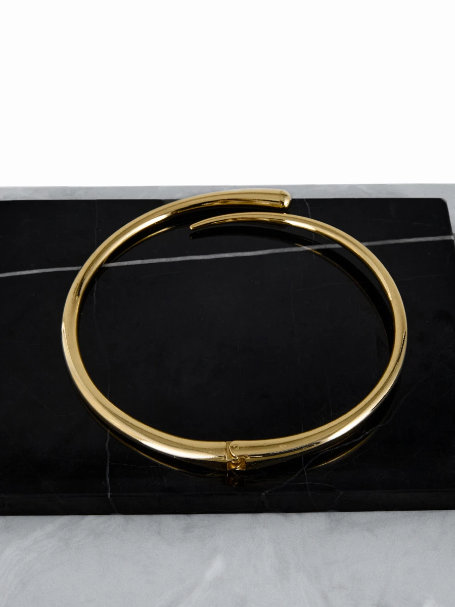 CHICVUE 1 st geometrisk gyllene metallchoker, minimalistisk europeisk och amerikansk stil, personligt överdriven ihålig fjäderhalsband - krage - Visa 1