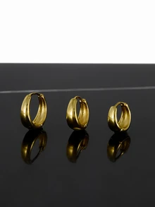 CHICVUE 3pcs 14K Gold Plated Delicate Ear Cuff Earrings, Low Allergy, Suitable For Multiple Ear Piercings - 3 Pcs for One Ear - View 1