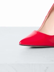 CHICVUE Giày cao gót mũi nhọn màu đỏ trơn quyến rũ, thích hợp cho mùa Thu/Đông 2025, kiểu dáng thanh lịch, phù hợp cho các buổi tiệc. - Đỏ - Xem 5