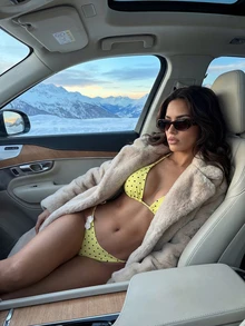 Elegant Yellow Polka Dot Women's Halter Bikini Set, With Drawstring Design, Suitable For Beach Vacation, Pool Party And Summer Outings. Women's Swimwear, Swimsuit, Must-Have For Vacation And Swimming, Beach Holiday Outfit. - Multicolor - View 2