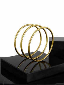 CHICVUE 18K Gold Plated Stainless Steel Women's Bracelet, Fashion Luxury Minimalist Basic Bracelet, Waterproof Jewelry - Gold - View 3