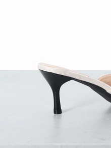 CHICVUE Giày cao gót mũi nhọn vải mới cho nữ mùa thu/đông 2025, giày cao gót màu be thanh lịch, giày lười thời trang gợi cảm sang trọng đa năng, thanh lịch - Màu be - Xem 5