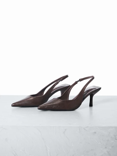 CHICVUE Pantofi cu toc înalt pentru femei, tocuri înalte cu vârful ascuțit, tocuri stiletto la modă, sandale cu baretă la spate, elegante, tocuri mici