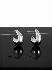 CHICVUE 2 对优雅泪珠耳环，适合女性日常佩戴、约会、派对和日常搭配 - 金色/銀色2對套裝 - 查看 4