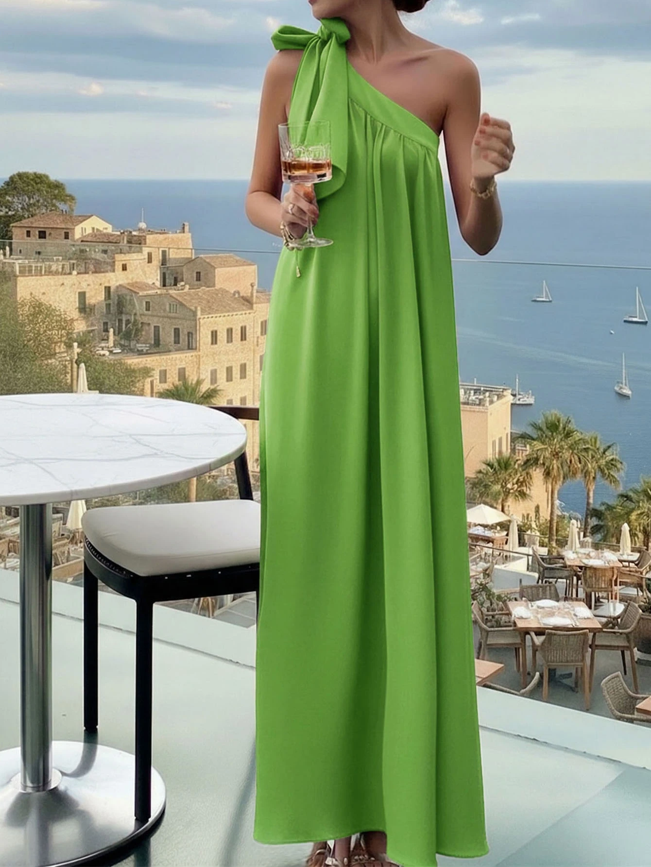 Elegant Solid Color Sleeveless Maxi Dress, Back To School Season Summer
