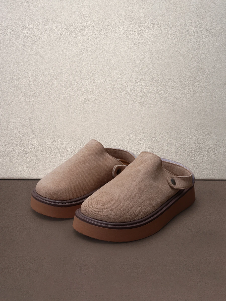 Hatastic Women's Spring New Round Toe Thick Sole Comfortable Slip-On Casual Fashion Mules Music Fest Halloween - Apricot - View 1