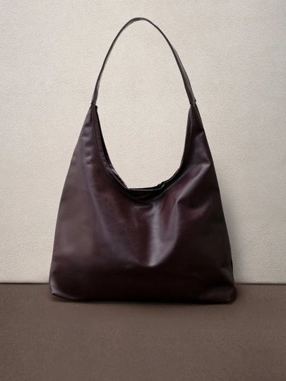 Hatastic 2026 Fashionable Solid Color Commuter Tote Bag, Minimalist Niche Design Underarm Bag, Stylish Large Capacity Shoulder Bag Music Fest