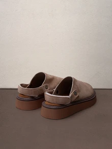 Hatastic Women's Spring New Round Toe Thick Sole Comfortable Slip-On Casual Fashion Mules Music Fest Halloween - Apricot - View 4