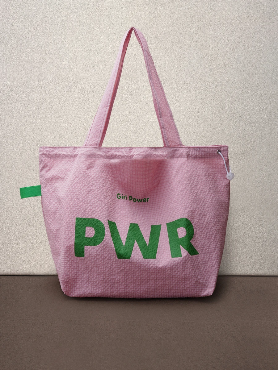 Hatastic Túi đeo vai một bên cỡ lớn, dây rút, mẫu mới 2025, chất liệu vải canvas, in chữ Nhật, túi xách tay bằng nylon, túi công sở, túi dự tiệc âm nhạc. - Hồng - Xem 1